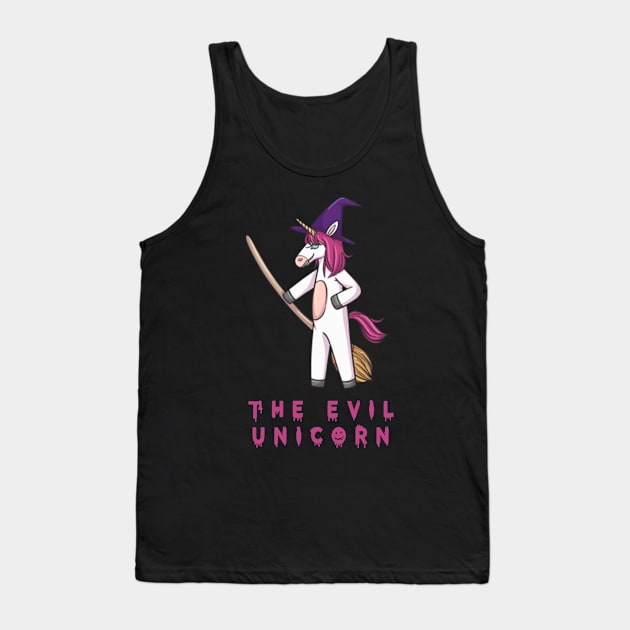 The Evil Unicorn / Unicorn Halloween / Halloween Unicorn / Unicorn Witch / Halloween Shirt / Evil Unicorn T Shirt / Evil Unicorn Shirt Tank Top by LetsBeginDesigns